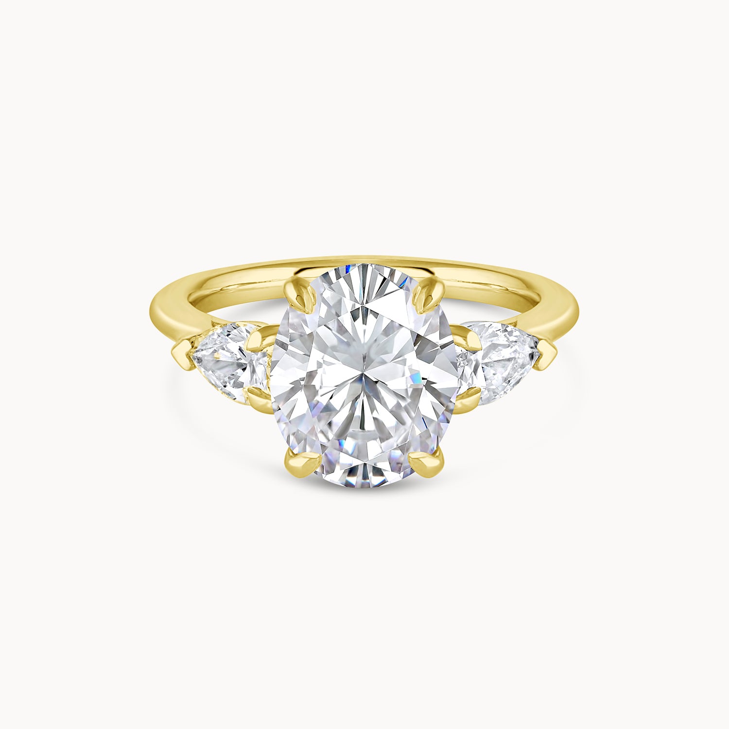 Three Stone Oval Diamond Engagement Ring