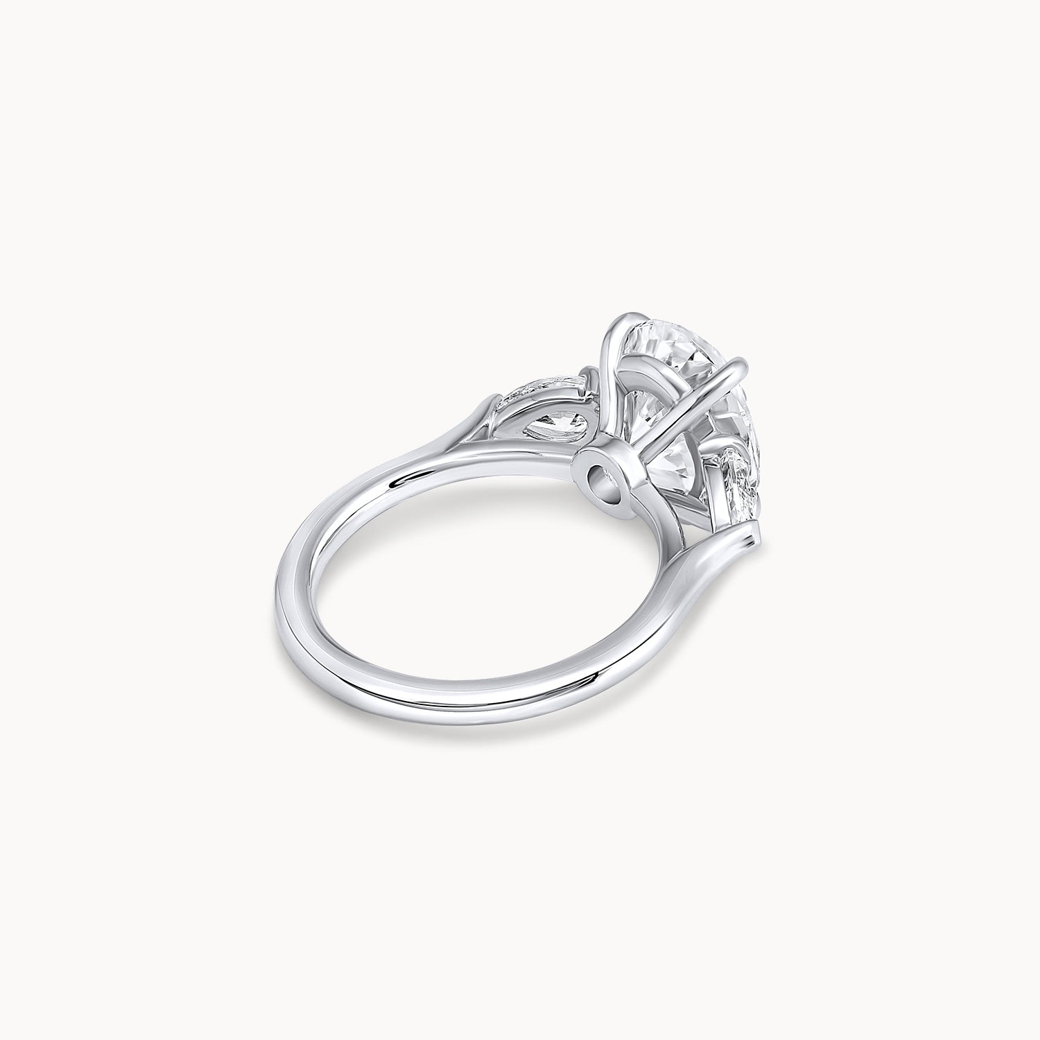 Three Stone Oval Diamond Engagement Ring