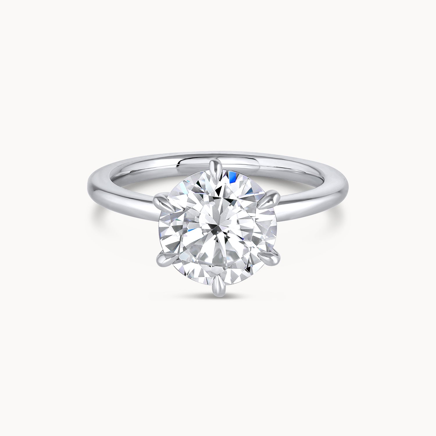 Six Prong Solitaire Diamond Engagement Ring