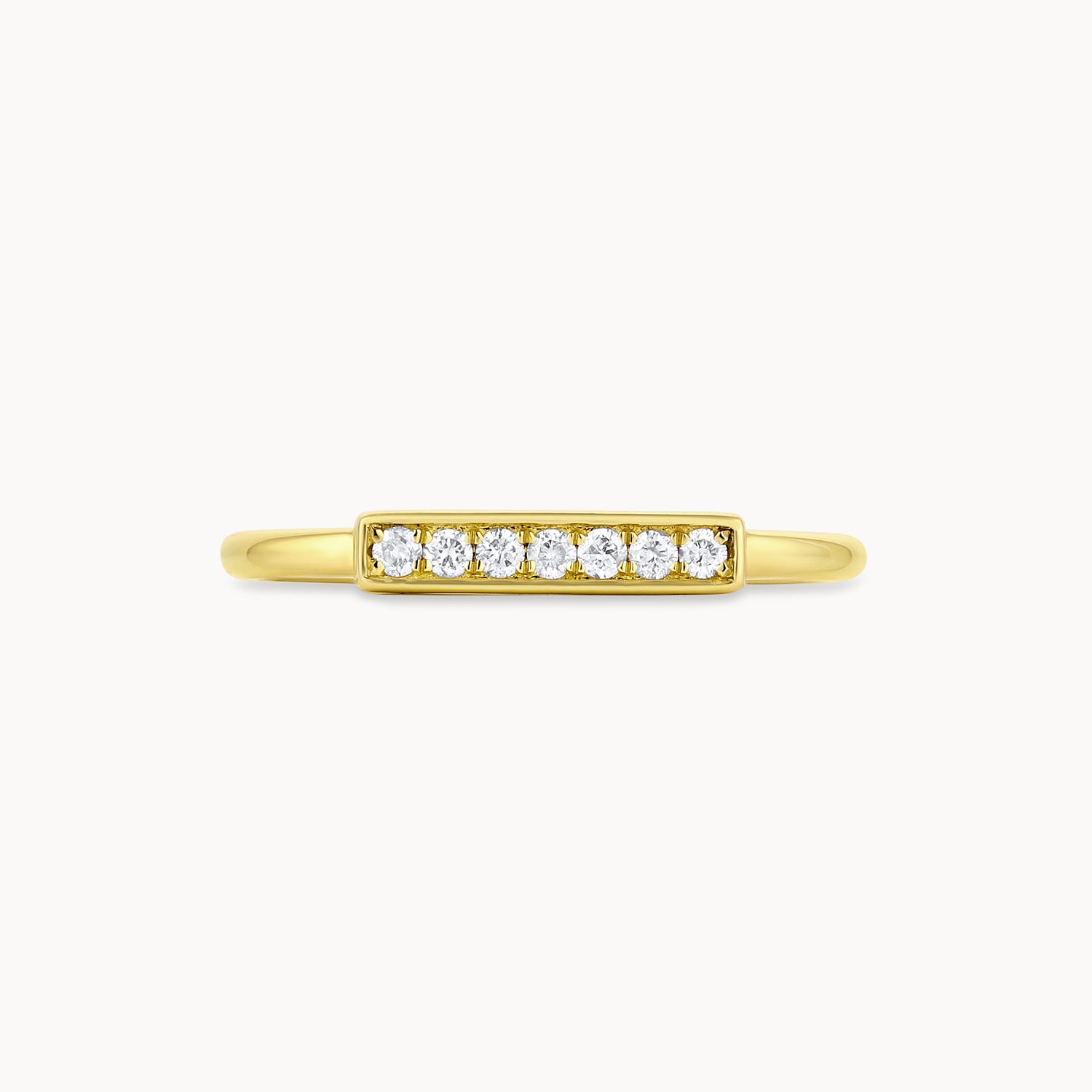 Diamond Bead Set Bar Ring