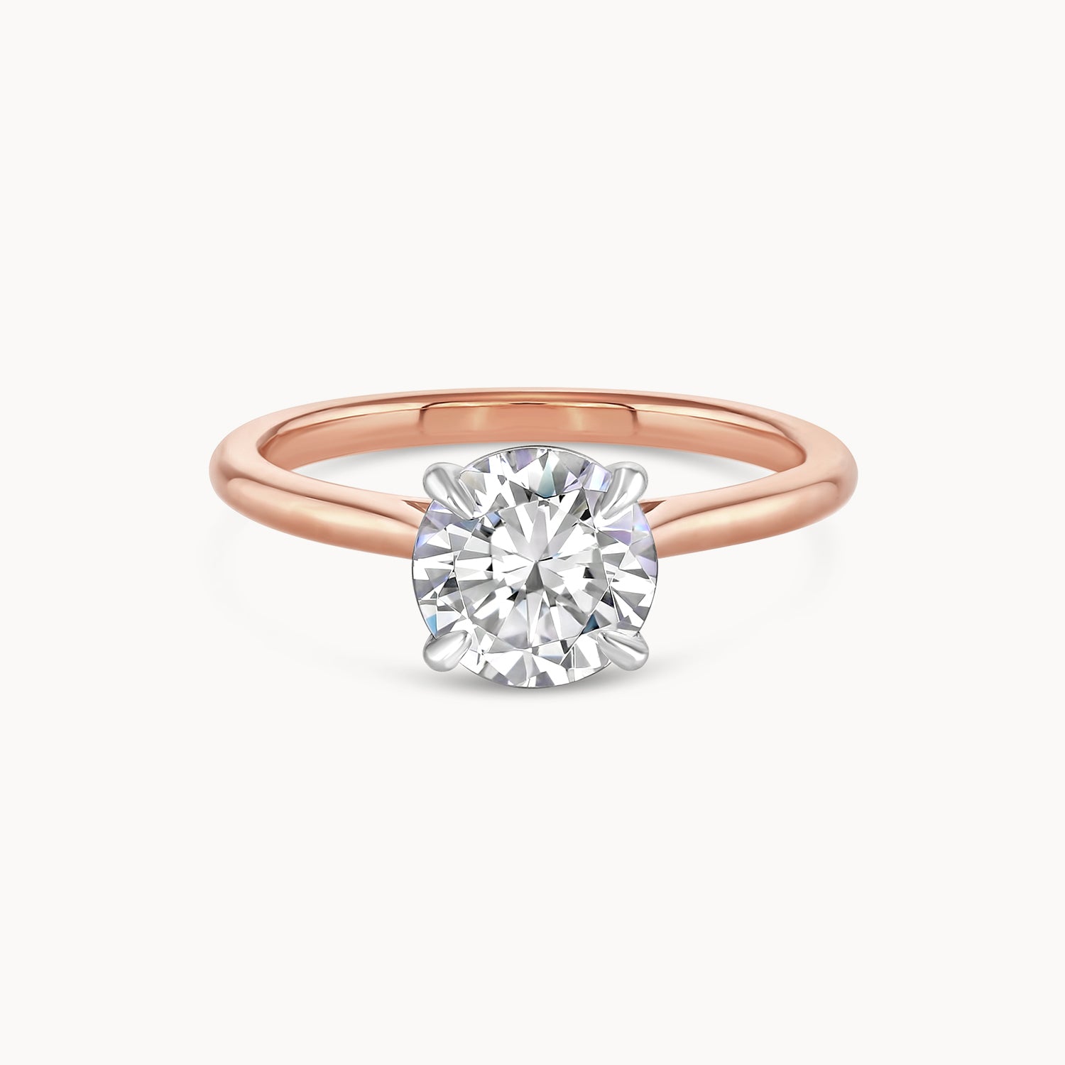 Two Tone Solitaire Diamond Engagement Ring