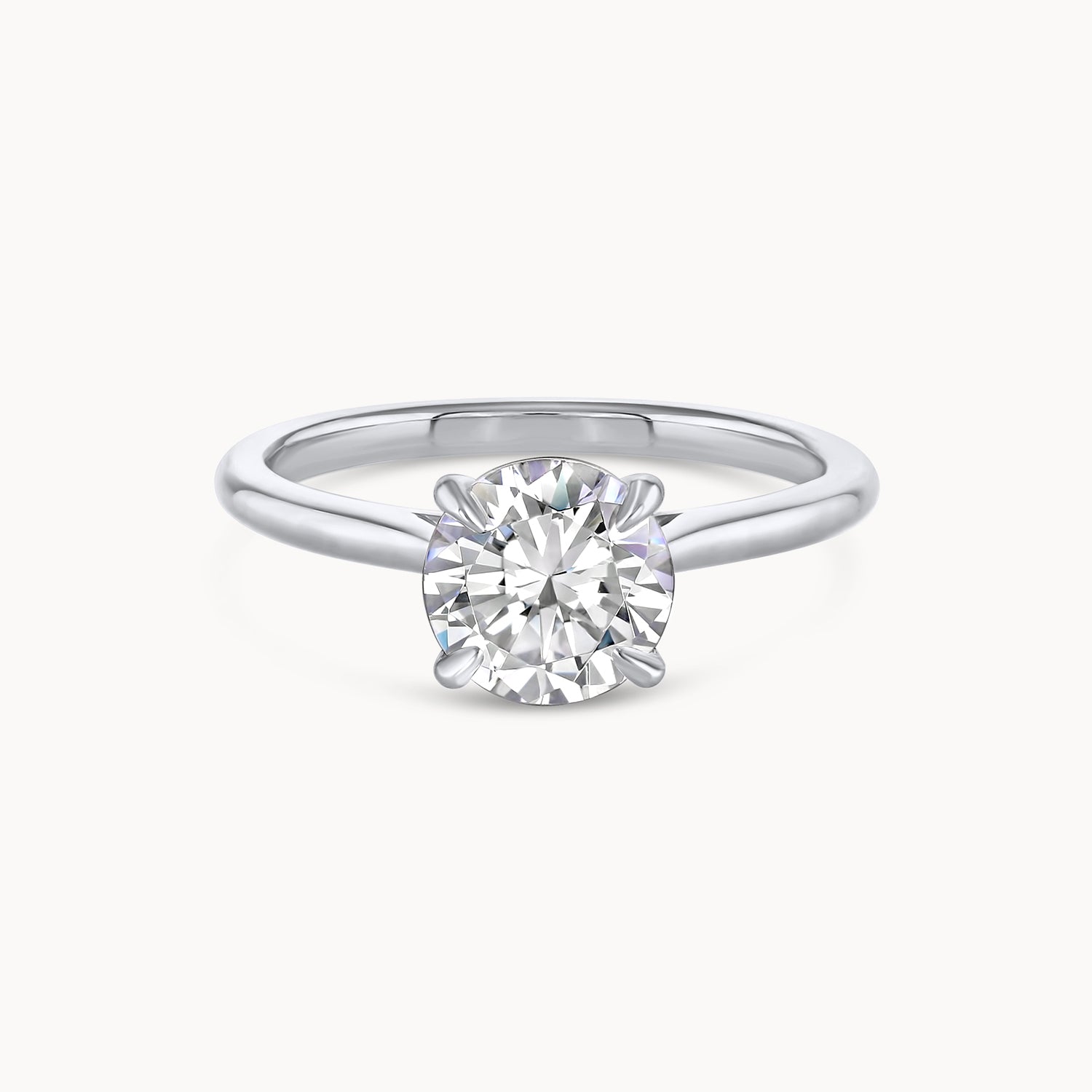 Two Tone Solitaire Diamond Engagement Ring