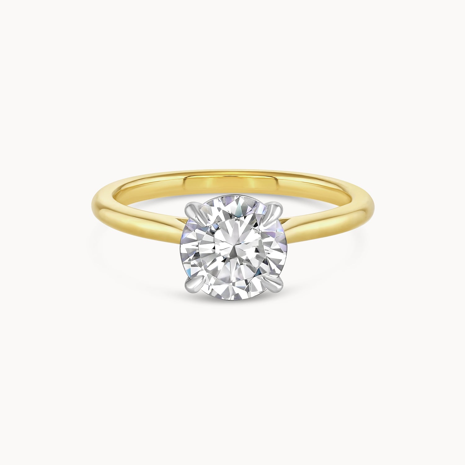 Two Tone Solitaire Diamond Engagement Ring