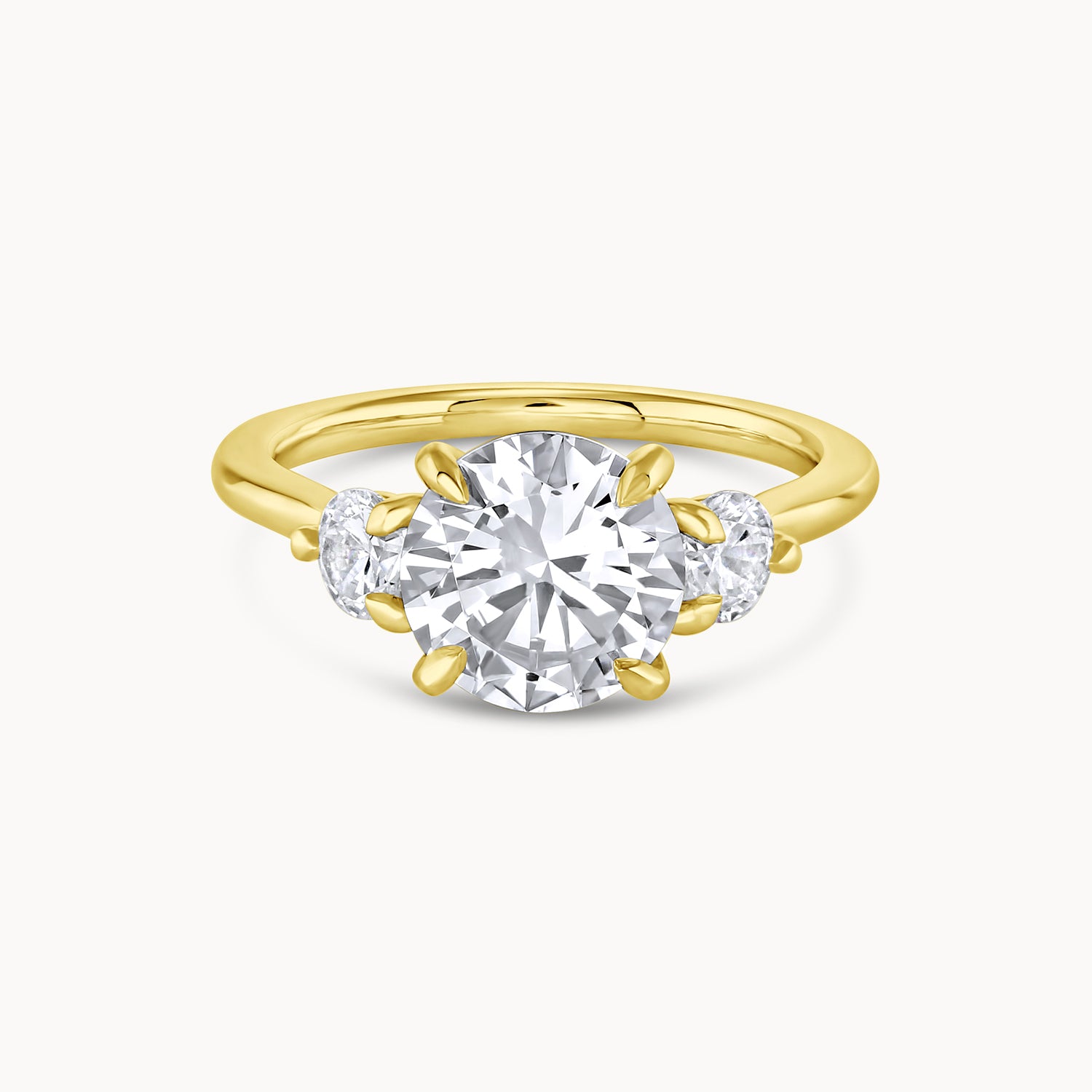 Three Stone Round Brilliant Diamond Engagement Ring