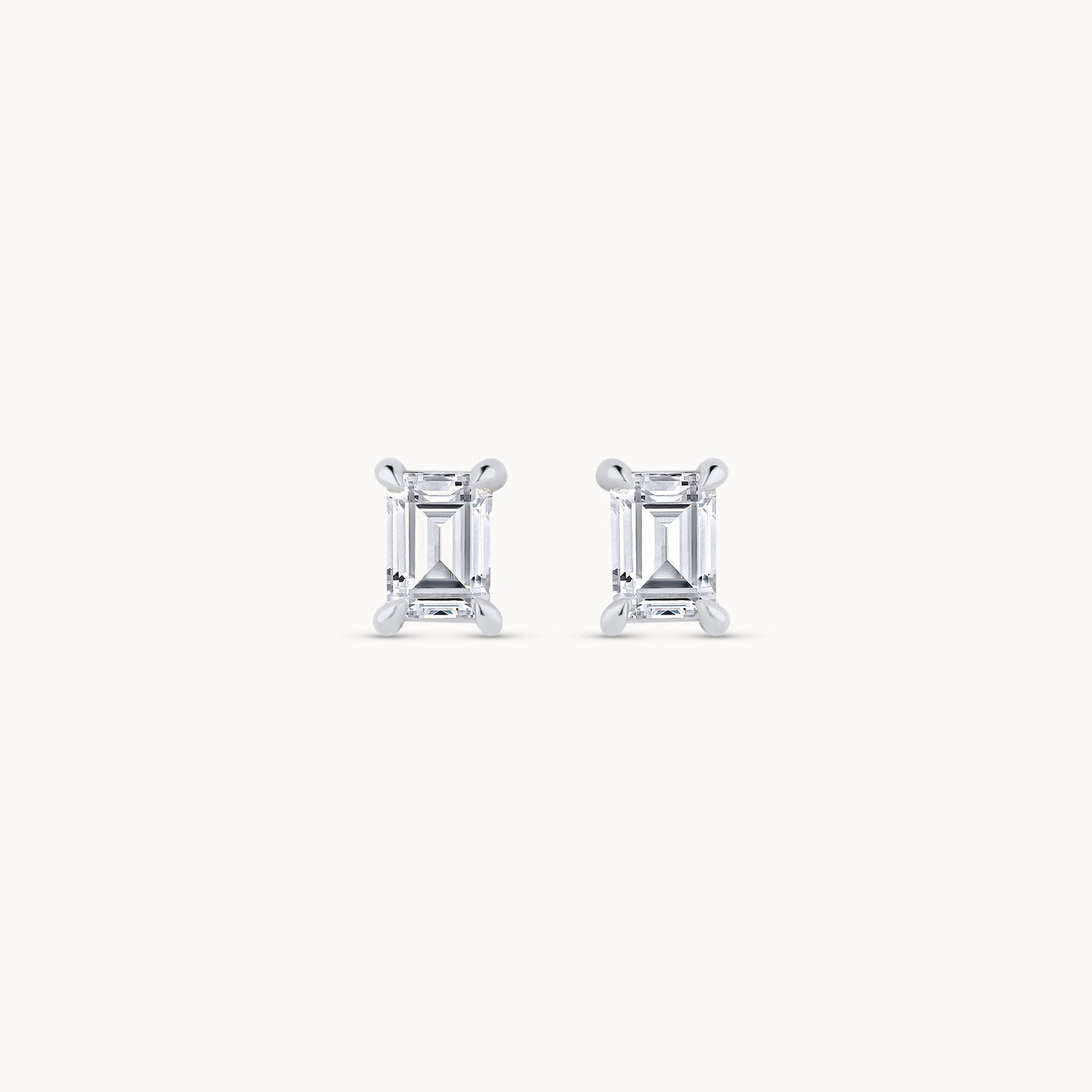 Emerald Cut Diamond Stud Earrings