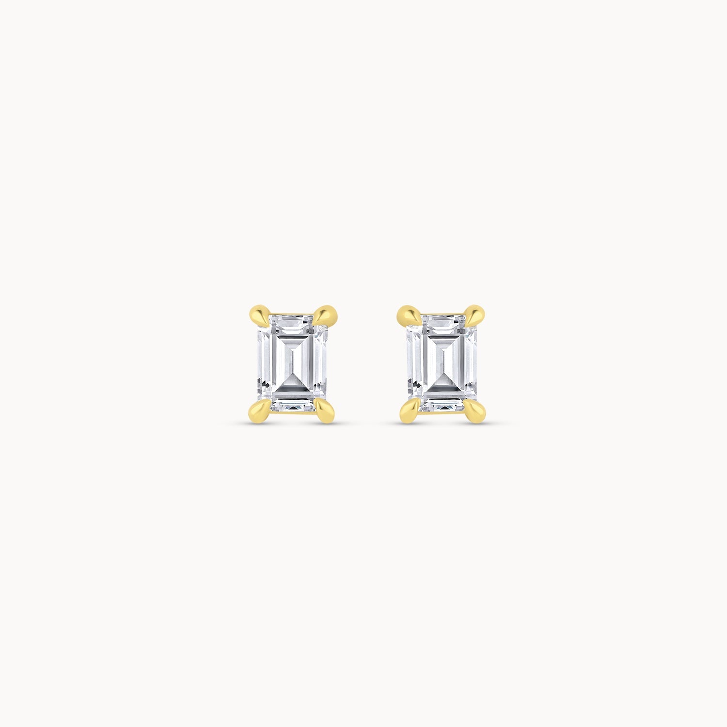 Emerald Cut Diamond Stud Earrings