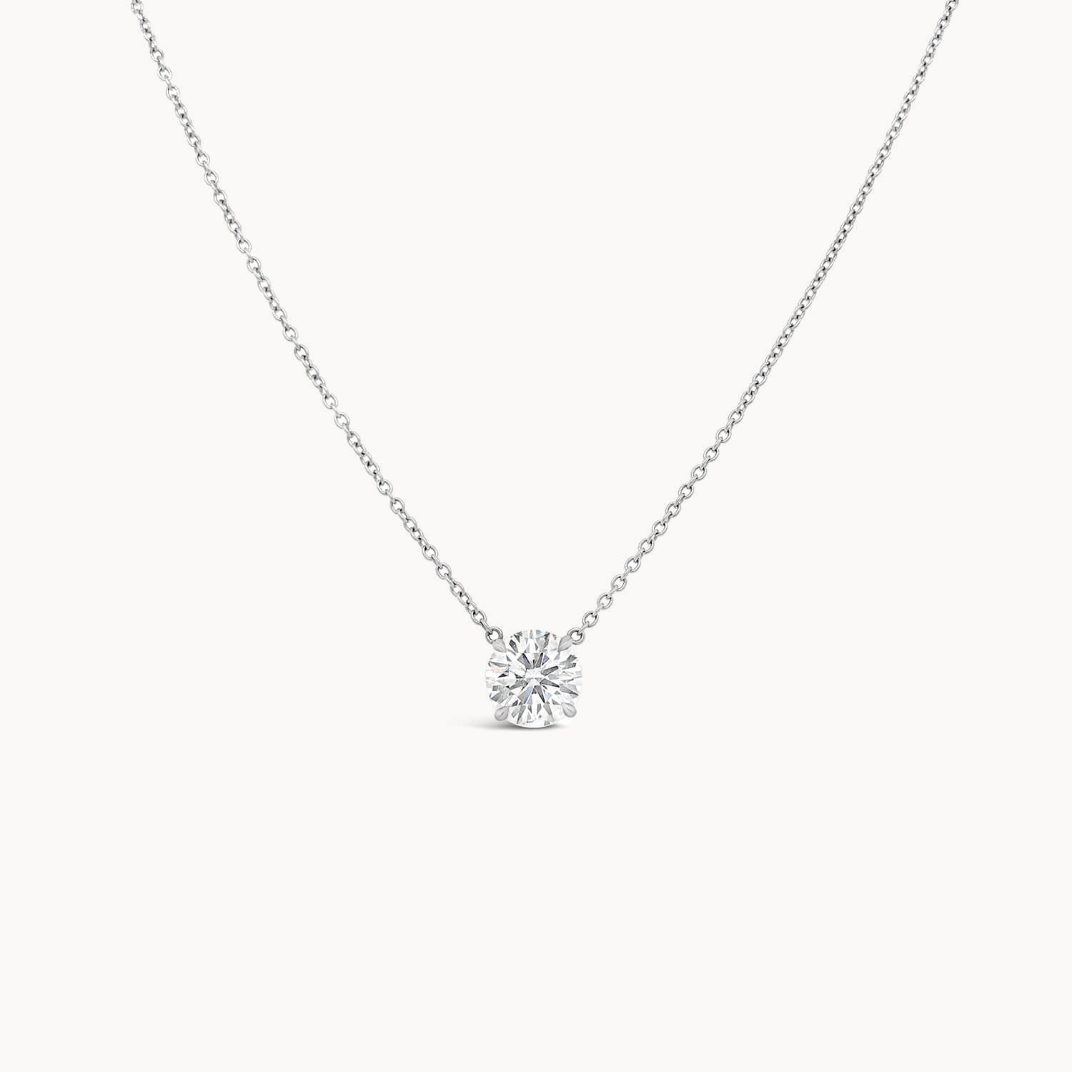 Floating Solitaire Pendant Necklace