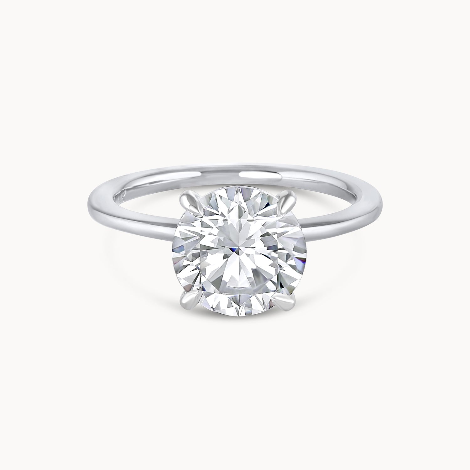 Two Toned Round Brilliant Solitaire Diamond Engagement Ring