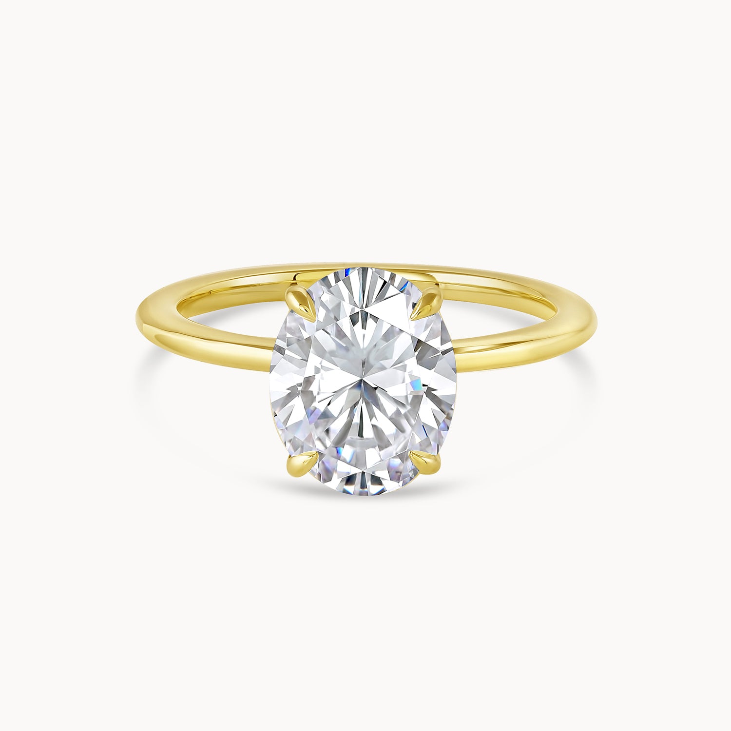 Rose Gold Oval Solitaire Diamond Engagement Ring