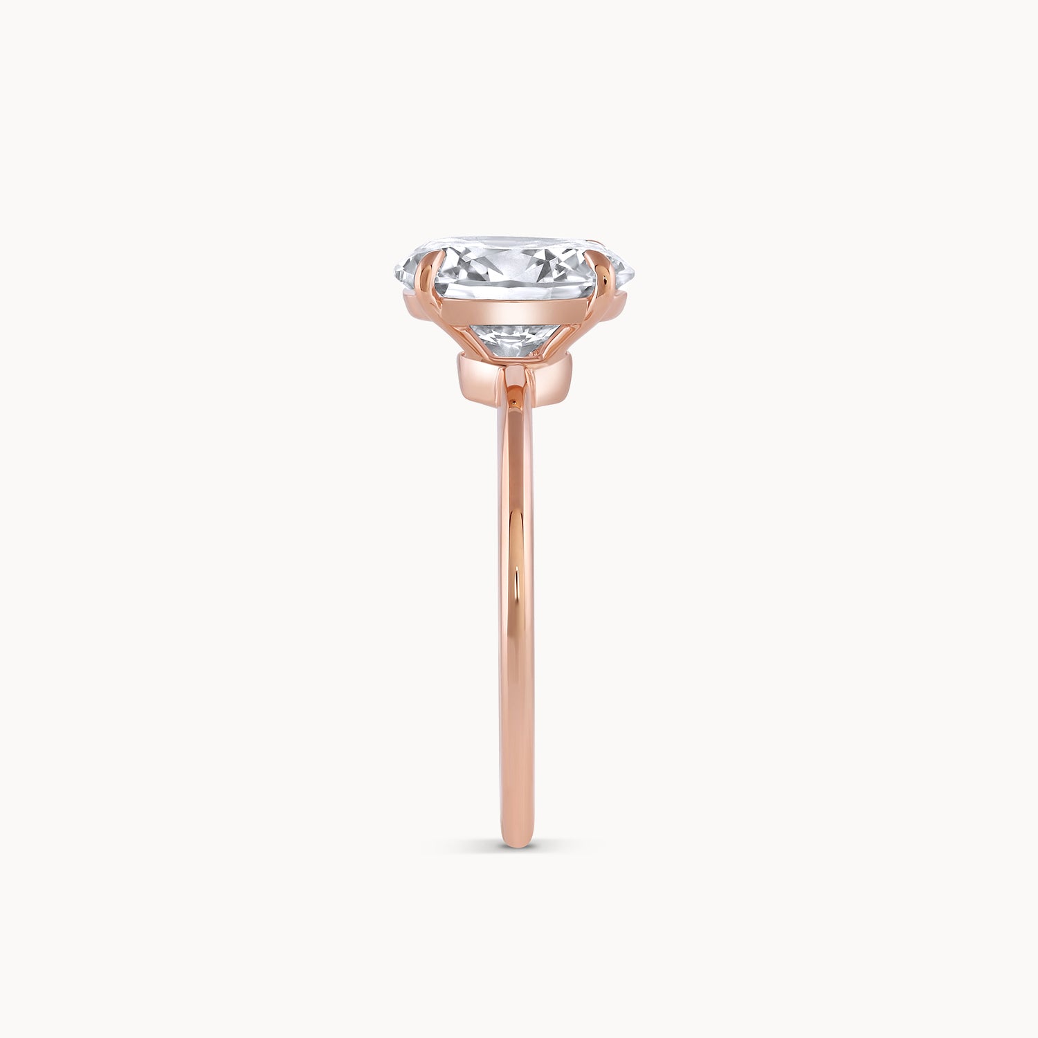 Rose Gold Oval Solitaire Diamond Engagement Ring