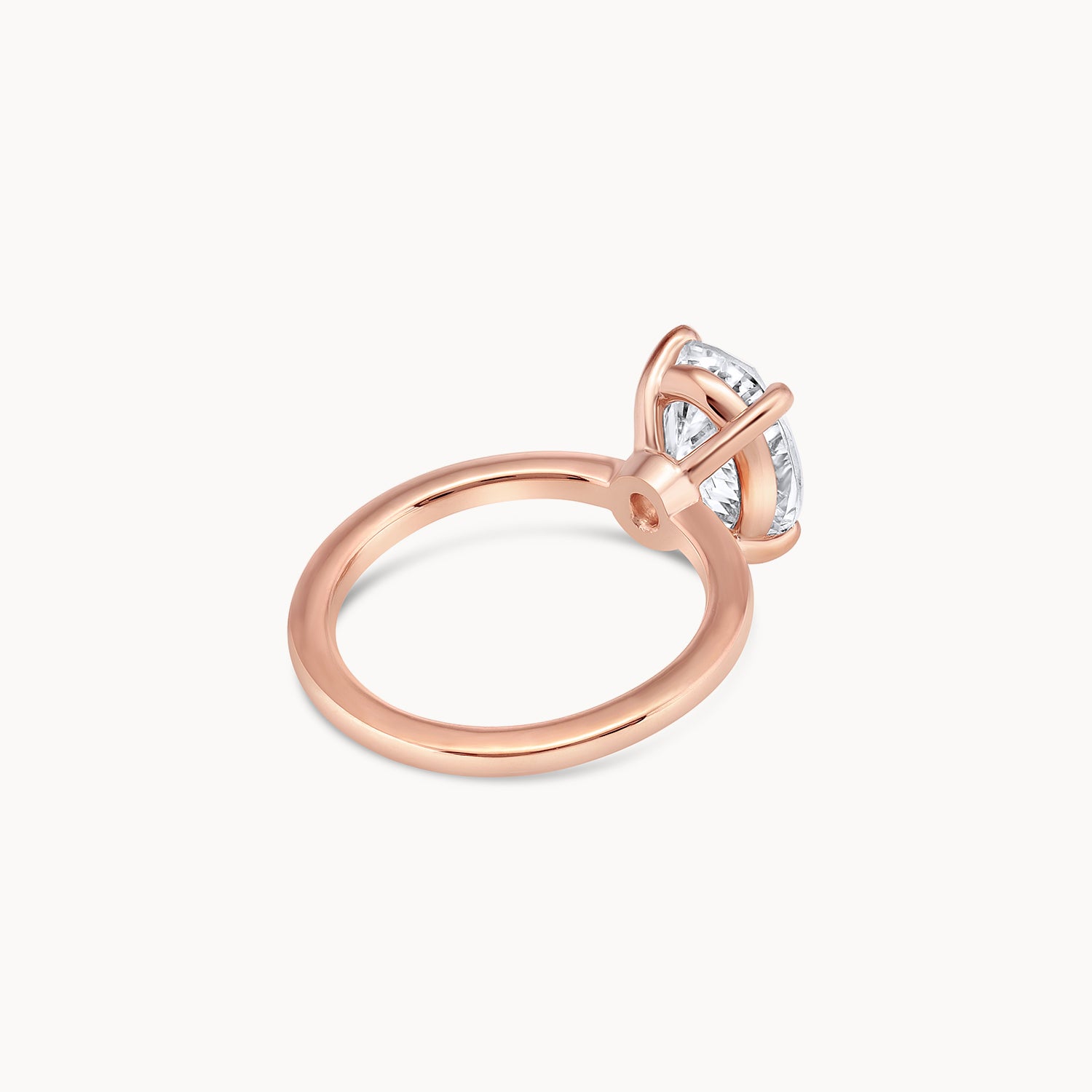 Rose Gold Oval Solitaire Diamond Engagement Ring