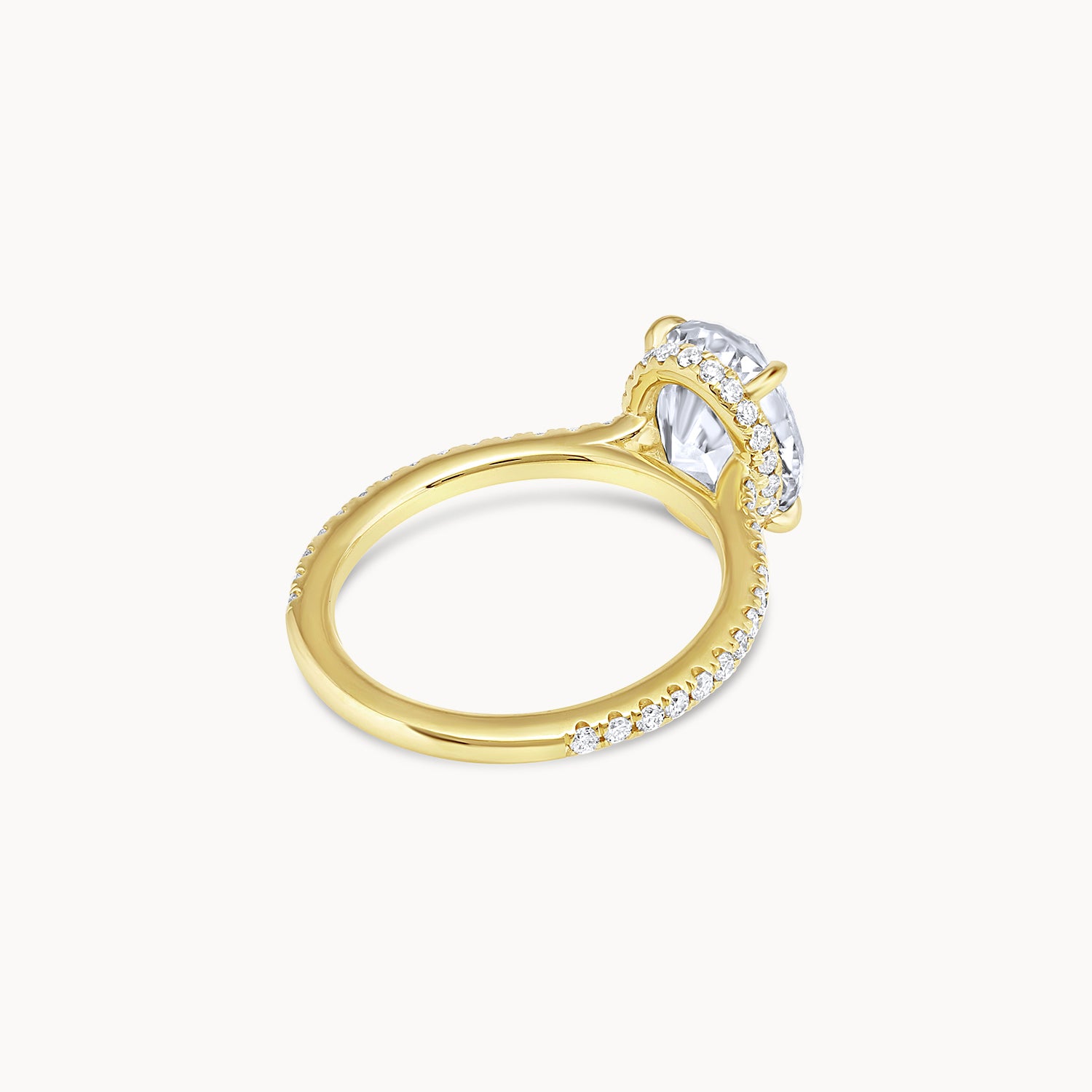 Pear Shaped Hidden Halo Pavé Diamond Engagement Ring