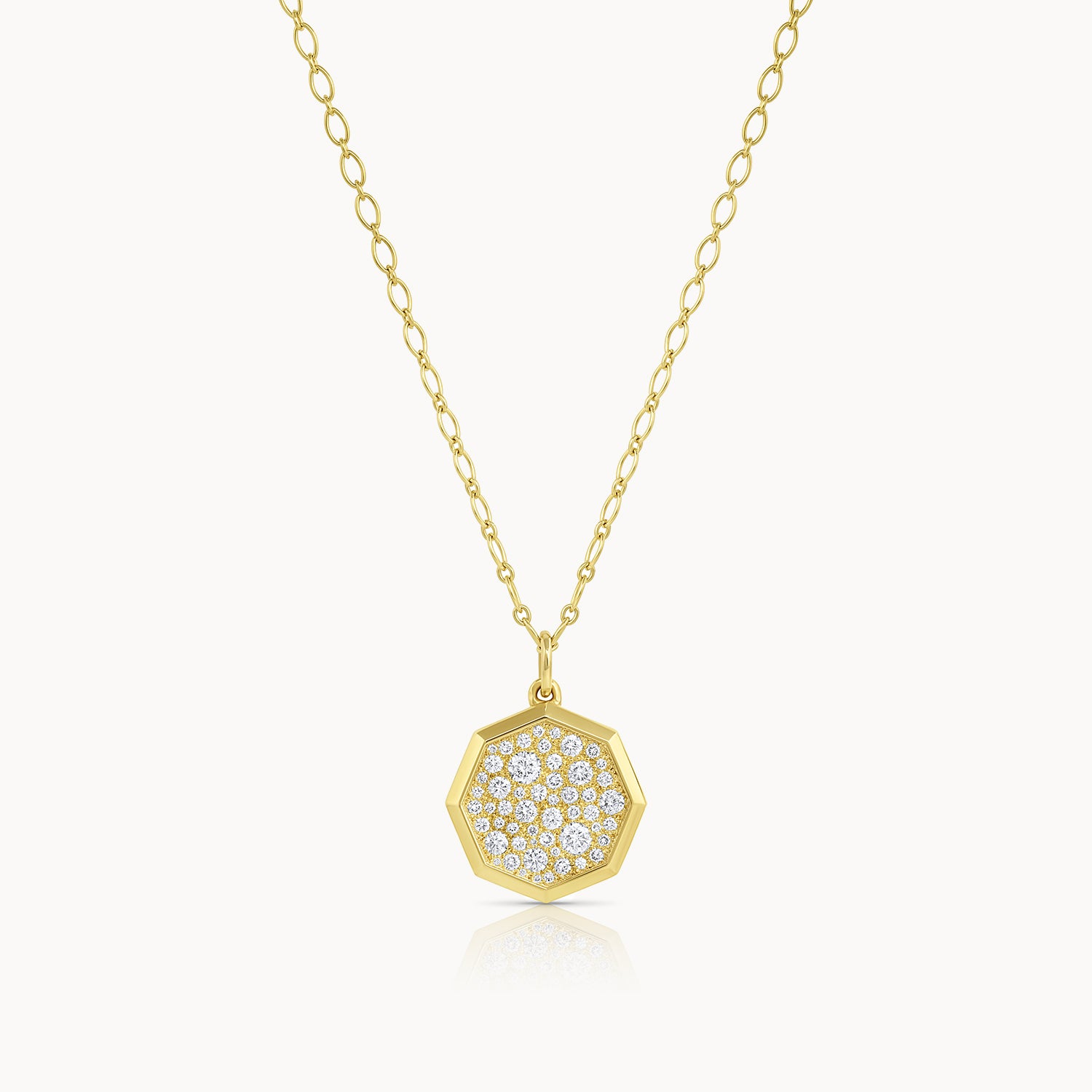 Octagon Pave Cluster Pendant