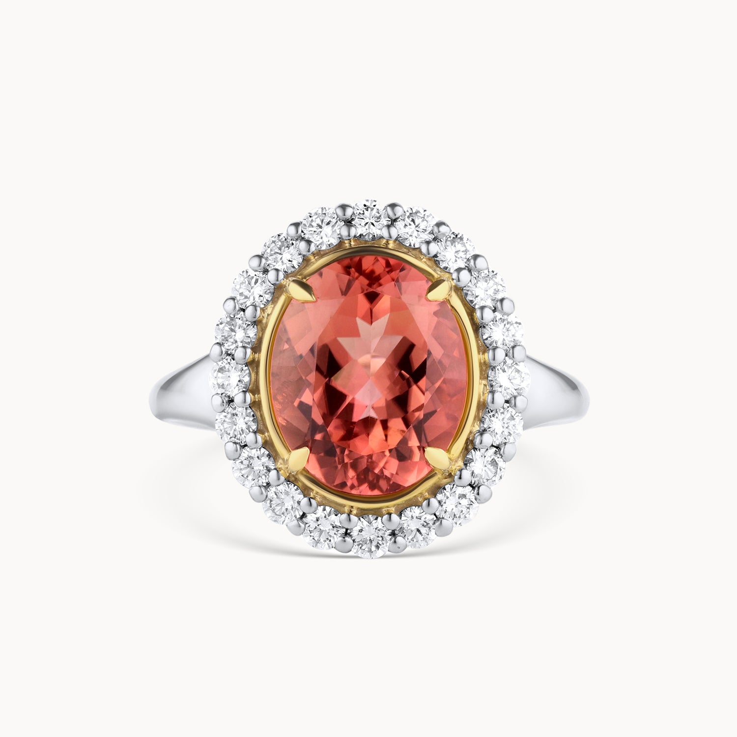 Oval Peach Tourmaline Ring