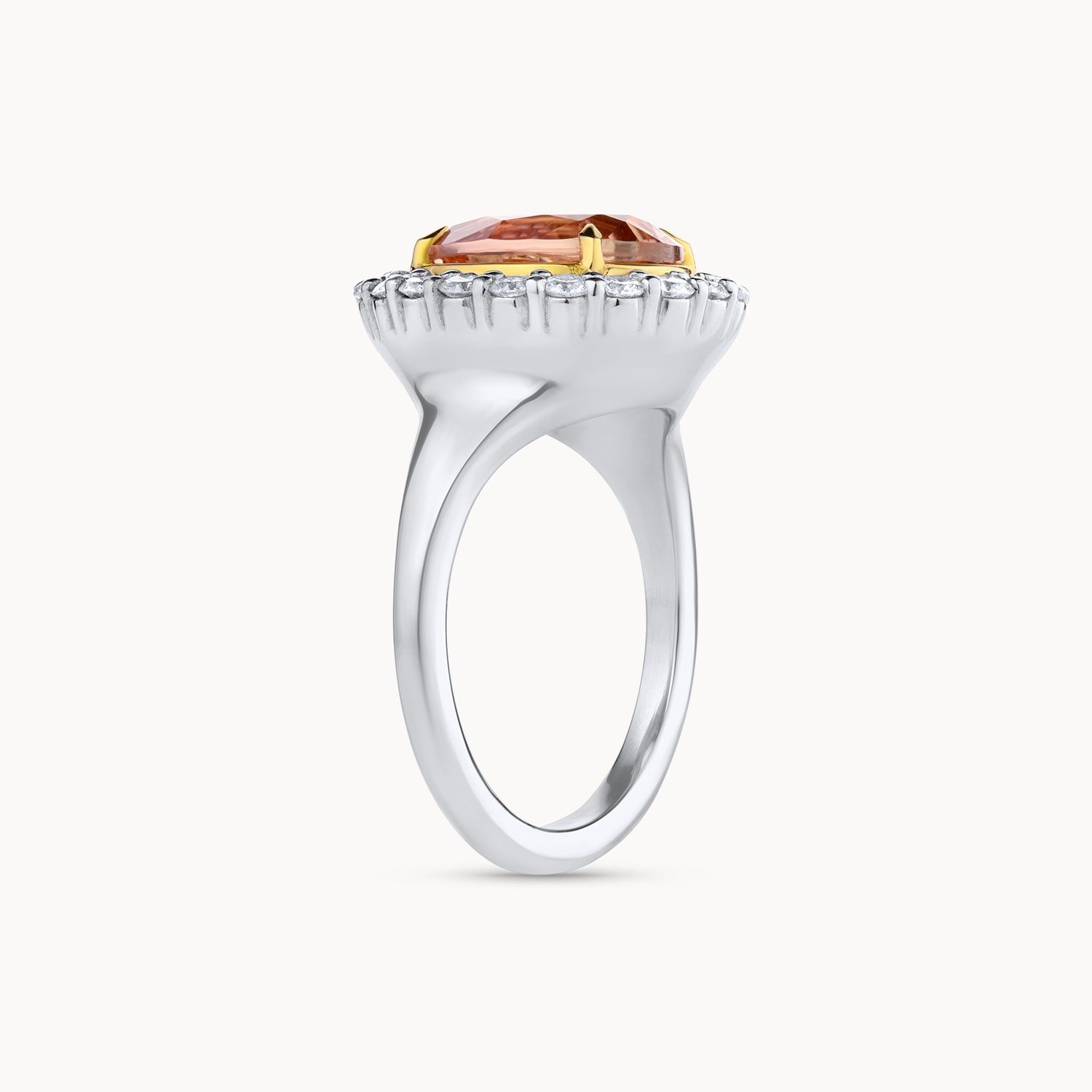 Oval Peach Tourmaline Ring