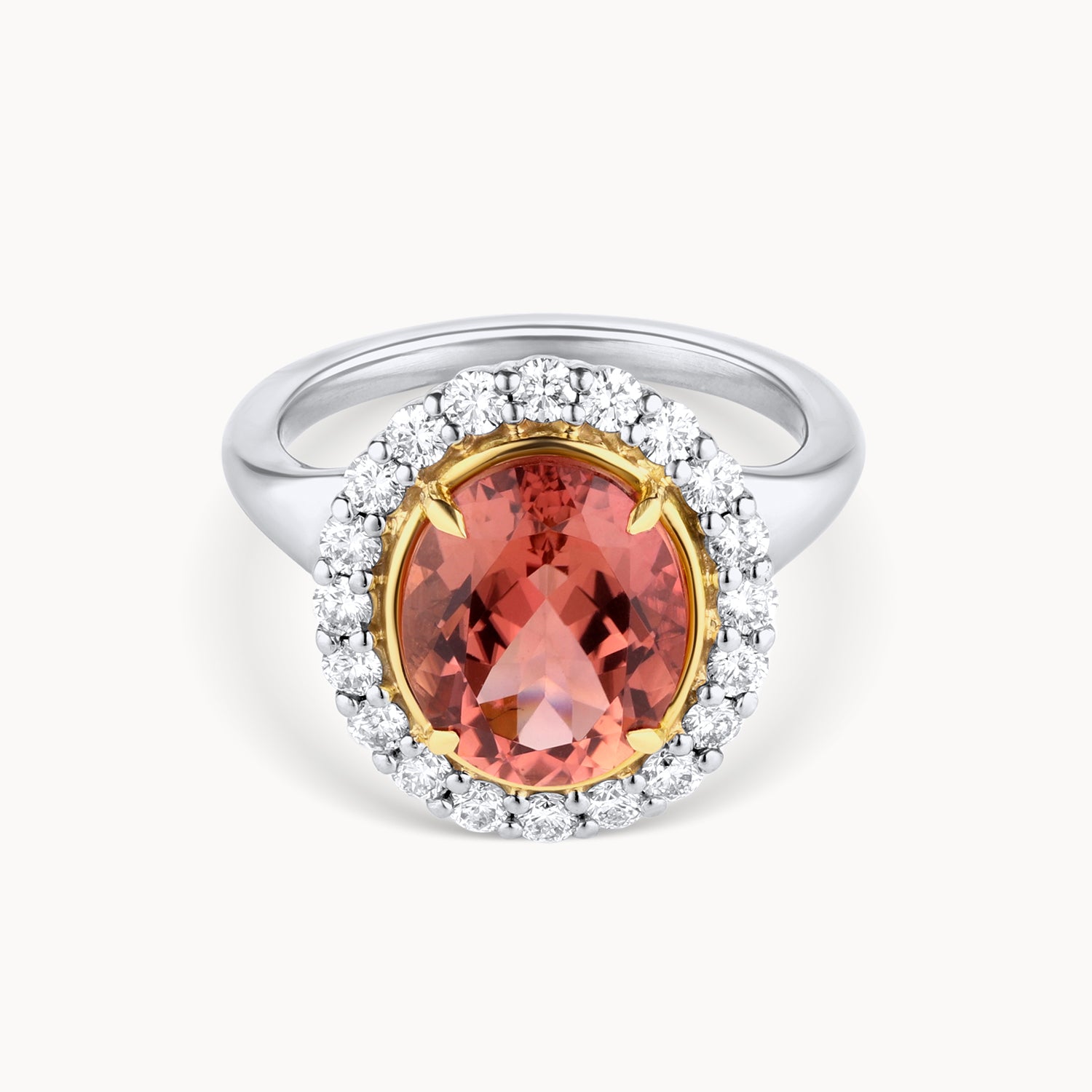 Oval Peach Tourmaline Ring