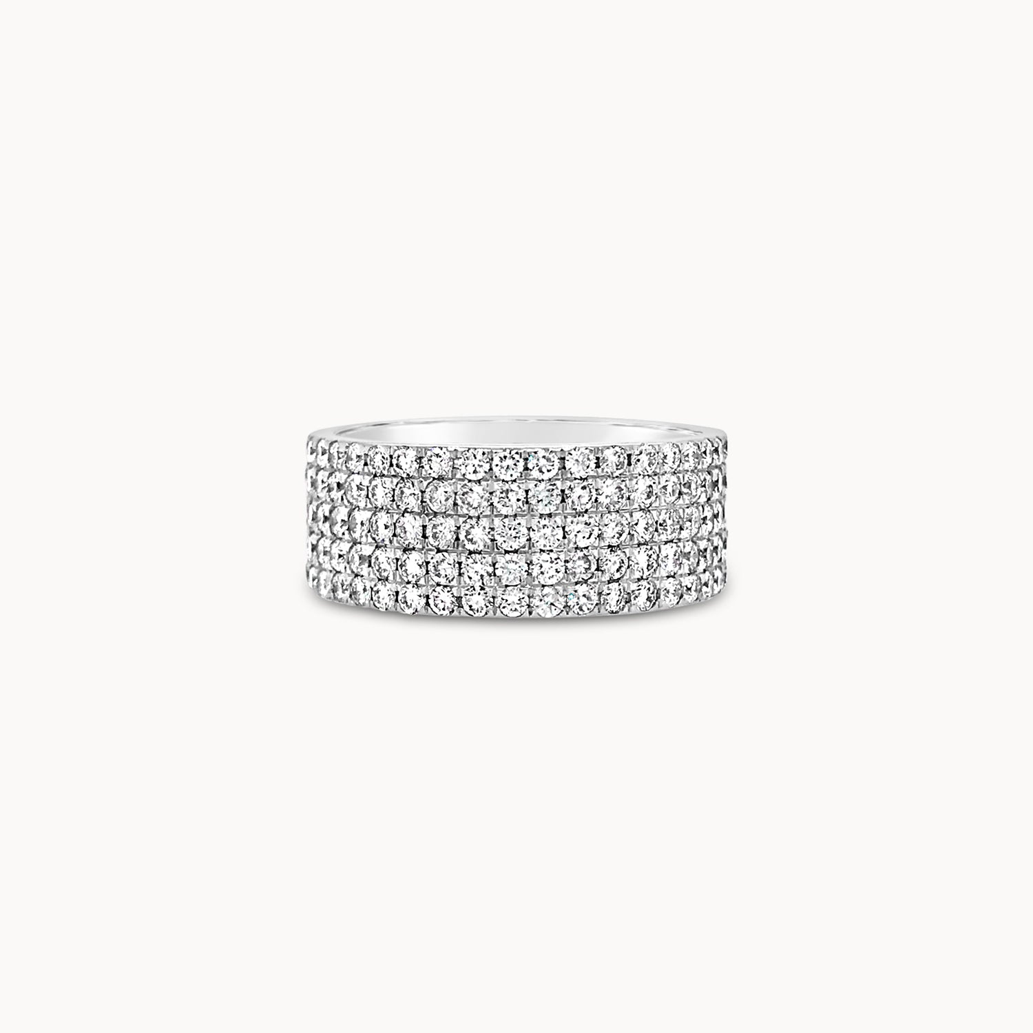 5-row Pavé Diamond Eternity Cigar Band