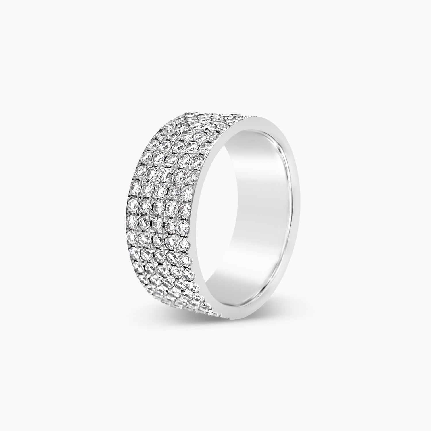 5-row Pavé Diamond Eternity Cigar Band