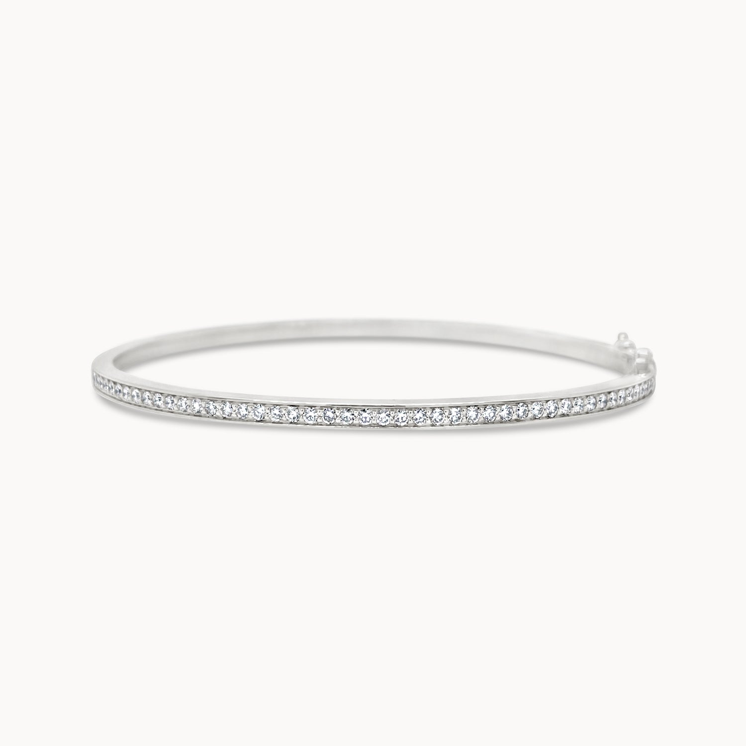 Pave Diamond Halfway Bangle Bracelet