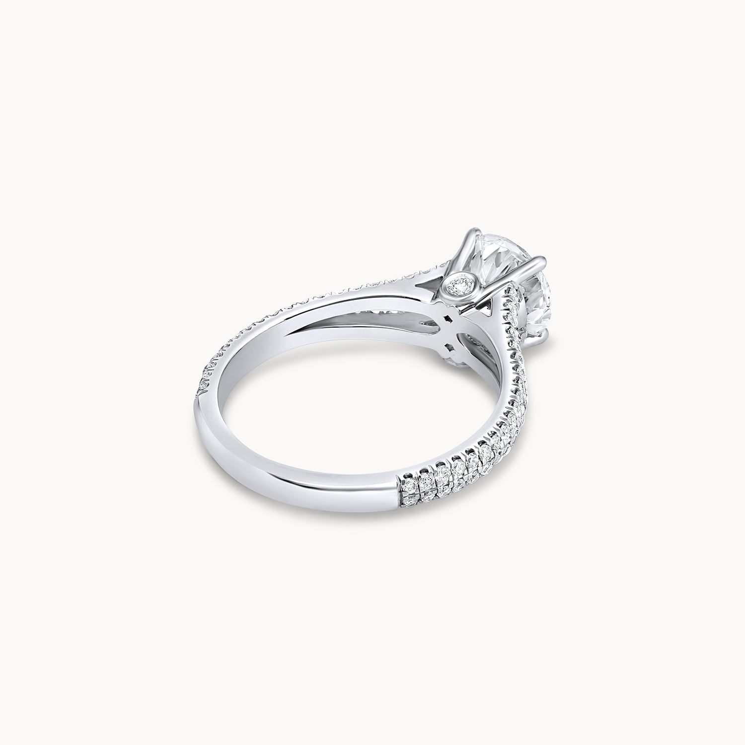 Pavé Split Shank Diamond Engagement Ring