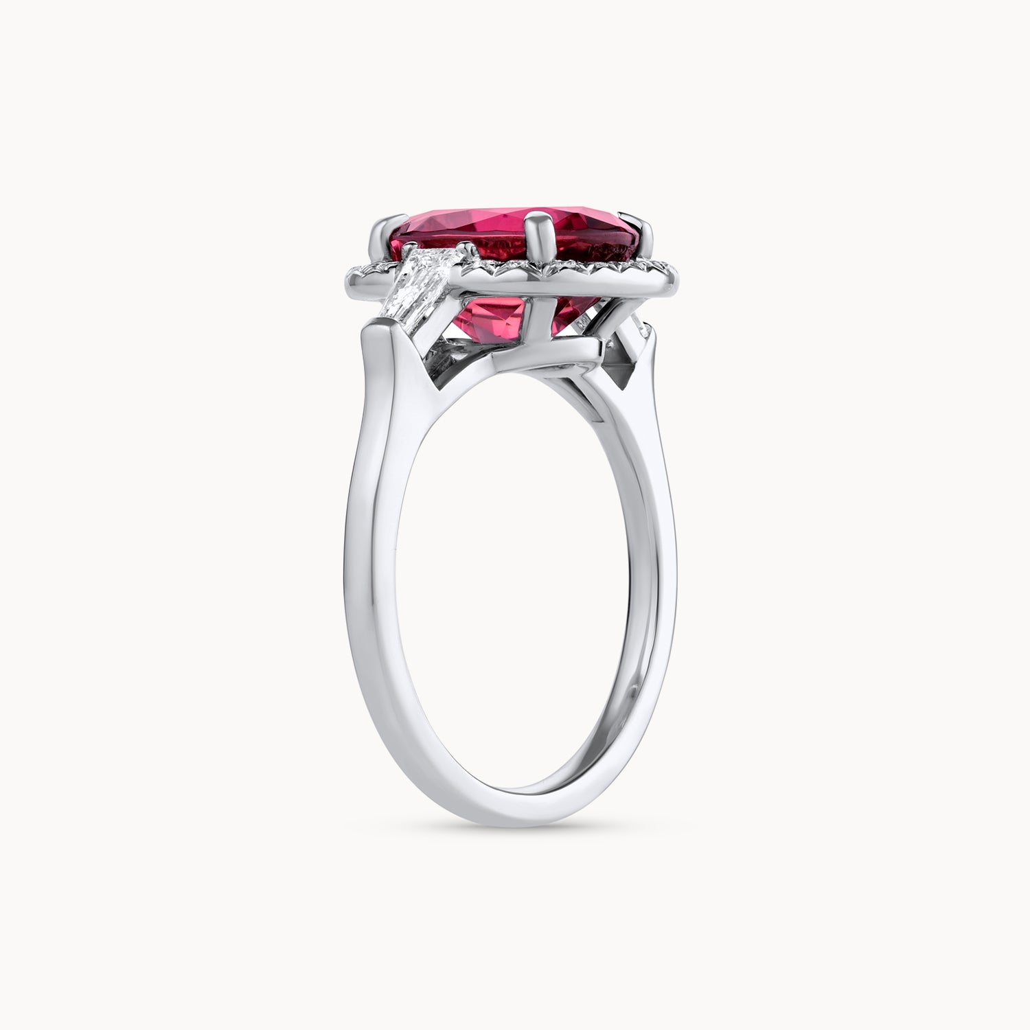 Platinum & Pink Tourmaline Ring