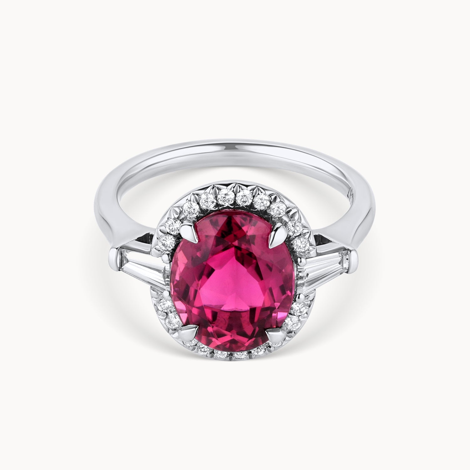 Platinum & Pink Tourmaline Ring