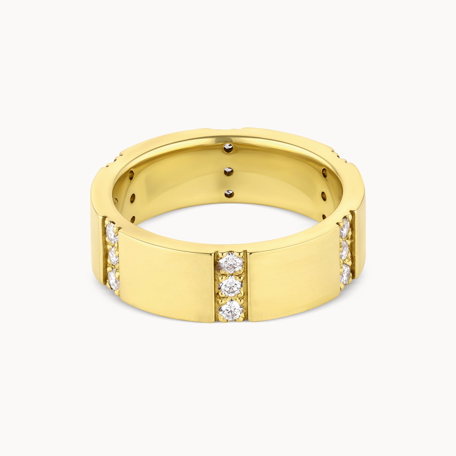 Wide Gold Diamond Row Band